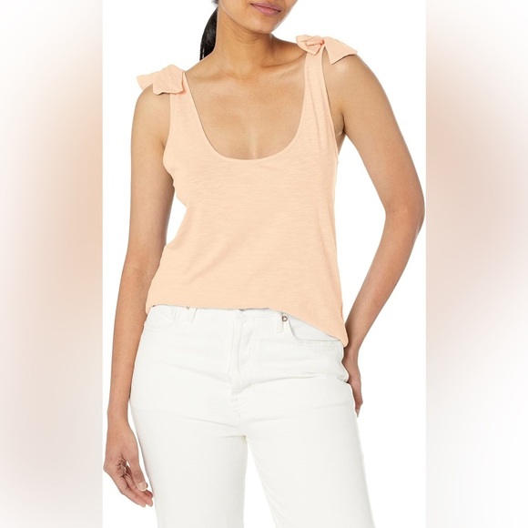 NWT Paige Gala Tank Top Light Orange Peel Bow Detail XS - Picture 1 of 8